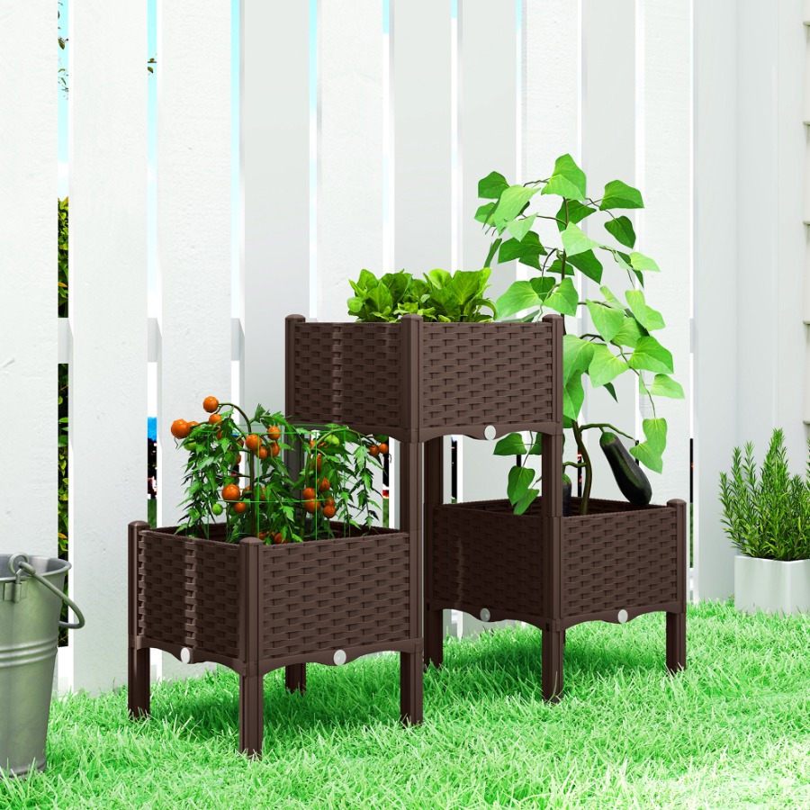 Self-Watering Planter - Kunststof verhoogd tuinbed met poten, zelfwaterende